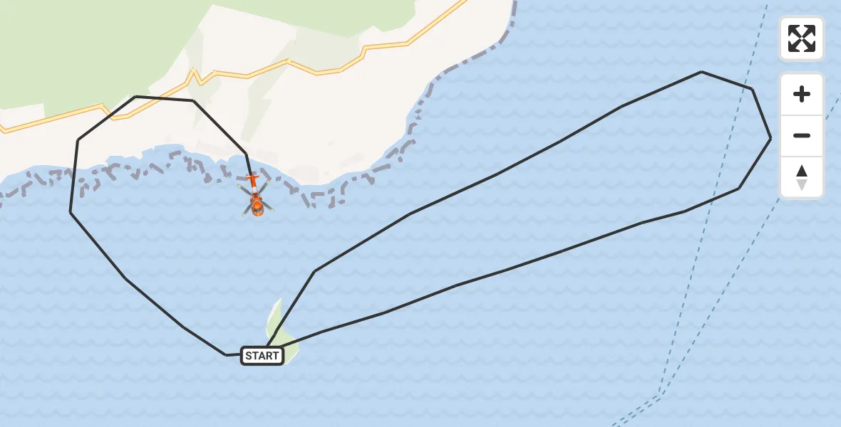 Flight route Coastguard Helicopter Inner Seas - Inner Seas, 24 August 2026, 10:01