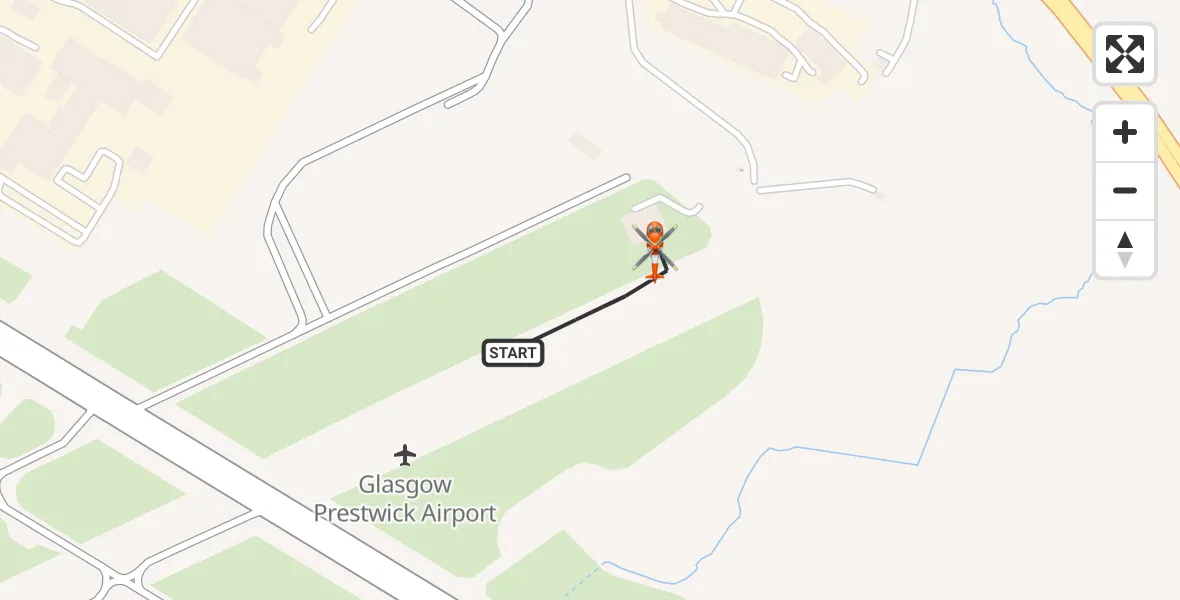 Flight route Coastguard Helicopter Glasgow Prestwick Airport - Glasgow Prestwick Airport, 24 August 2026, 10:36
