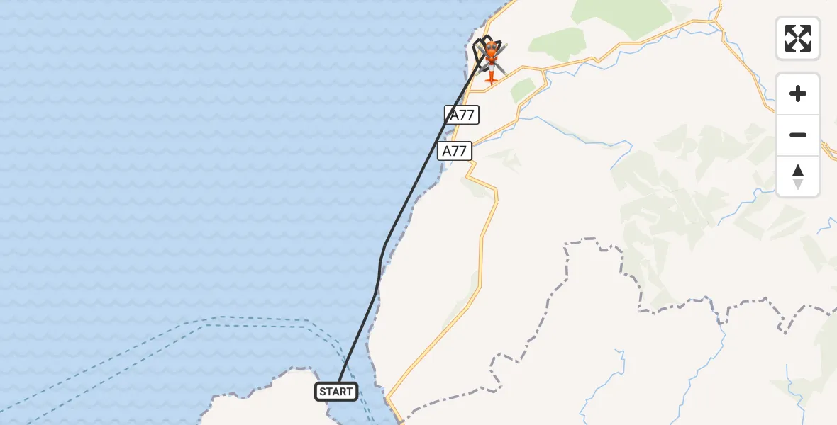 Flight route Coastguard Helicopter Inner Seas - Inner Seas, 24 August 2026, 15:13