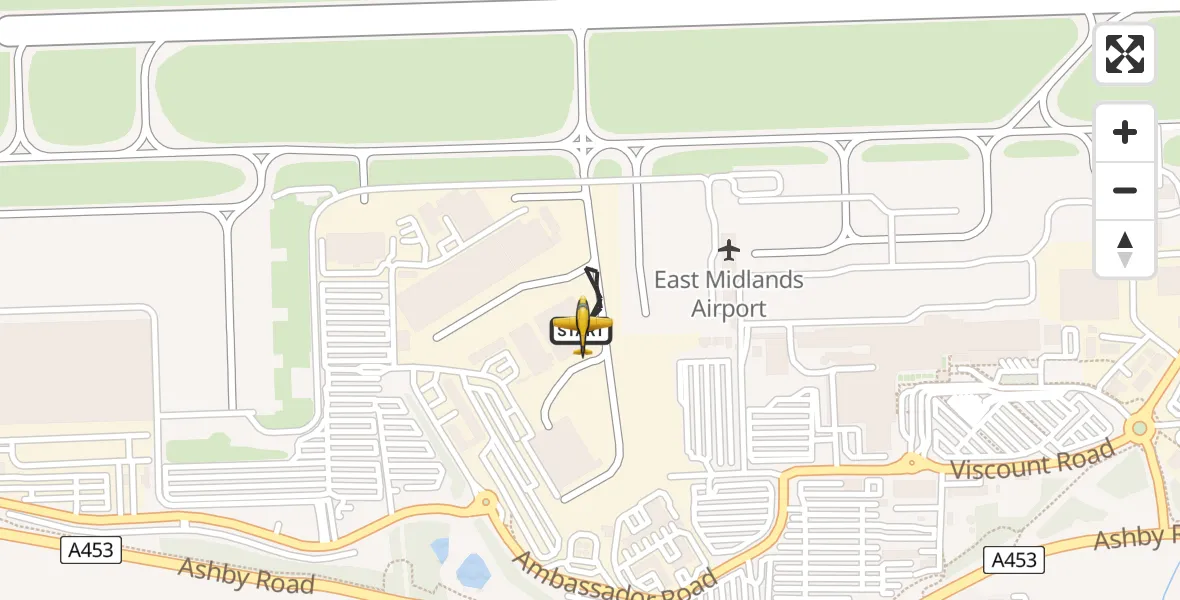 Flight route Police Aircraft East Midlands Airport - East Midlands Airport, 24 August 2026, 19:06