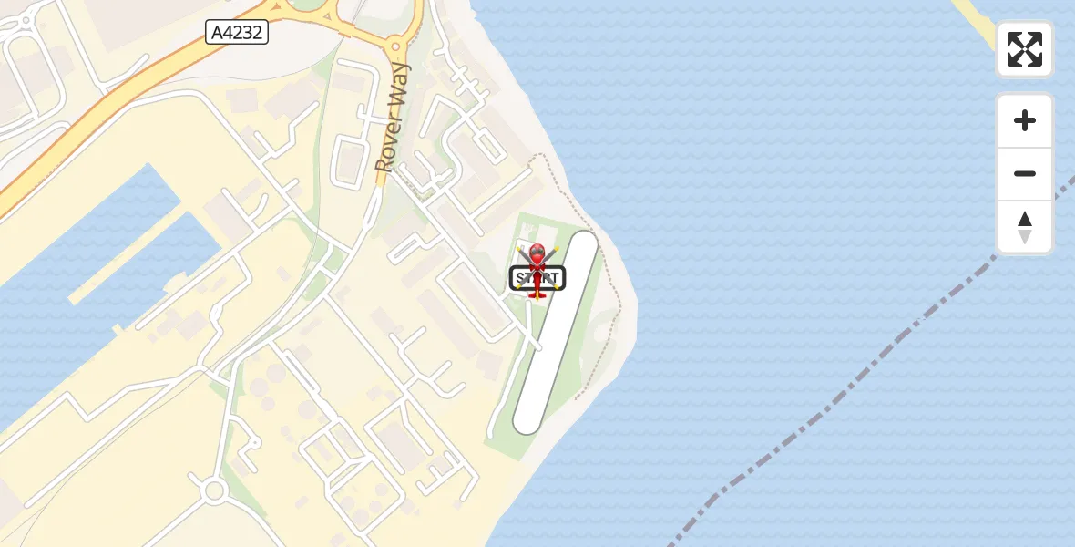 Flight route Air Ambulance Helicopter Cardiff Heliport - Cardiff Heliport, 25 August 2026, 07:04