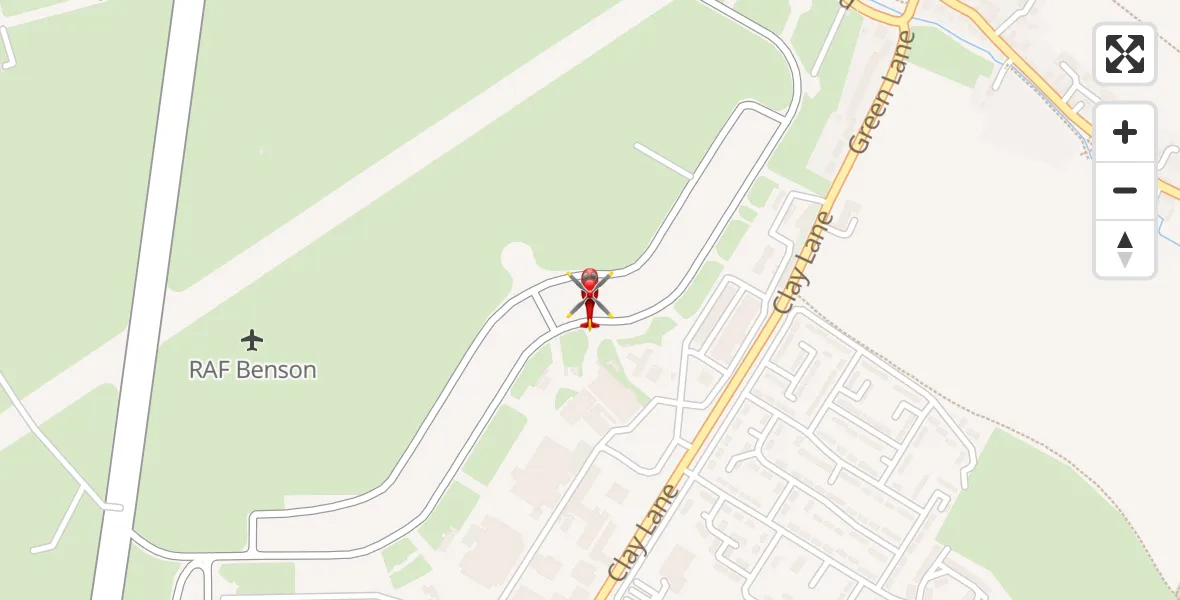 Flight route Air Ambulance Helicopter RAF Benson - RAF Benson, 25 August 2026, 07:06