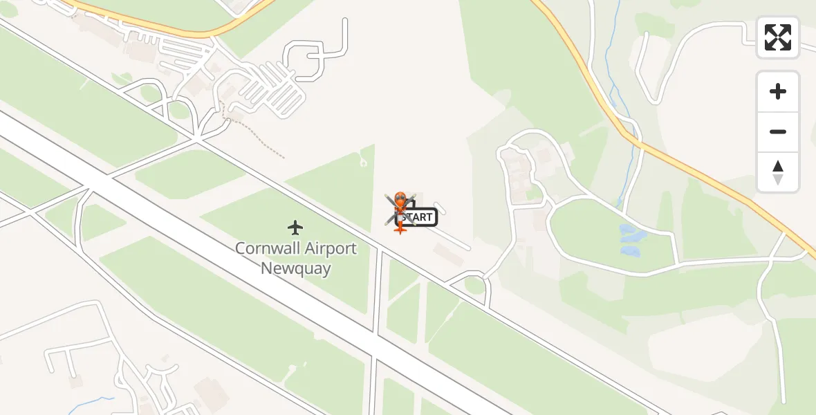 Flight route Coastguard Helicopter Cornwall Airport Newquay - Cornwall Airport Newquay, 25 August 2026, 07:16