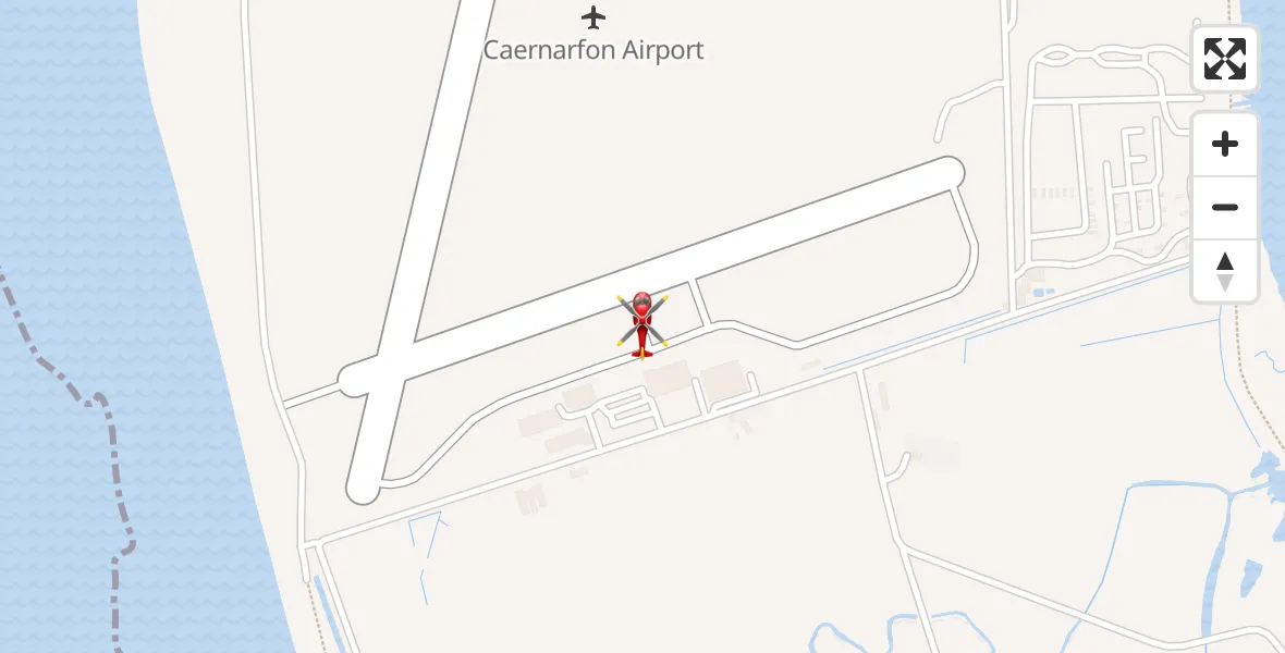 Flight route Air Ambulance Helicopter Caernarfon Airport - Caernarfon Airport, 25 August 2026, 12:28