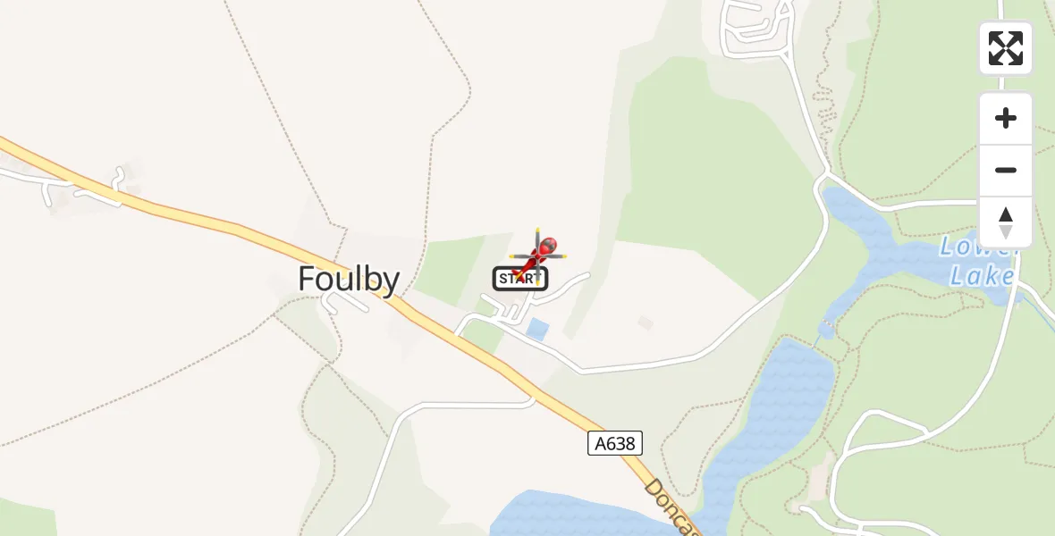 Flight route Air Ambulance Helicopter YAA Nostell Helicopter Port - YAA Nostell Helicopter Port, 25 August 2026, 13:13