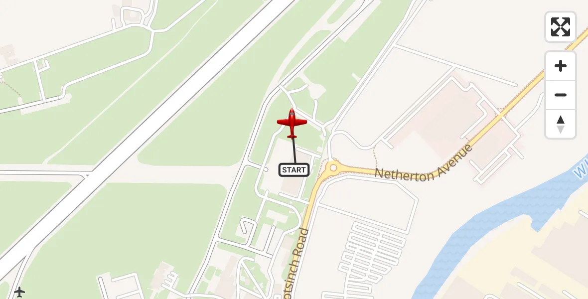 Flight route Air Ambulance Aircraft Glasgow Airport - Glasgow Airport, 25 August 2026, 14:27
