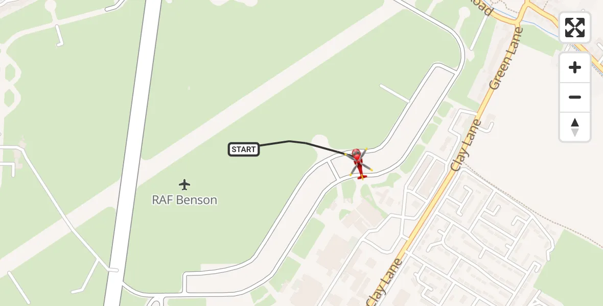 Flight route Air Ambulance Helicopter RAF Benson - RAF Benson, 25 August 2026, 14:47