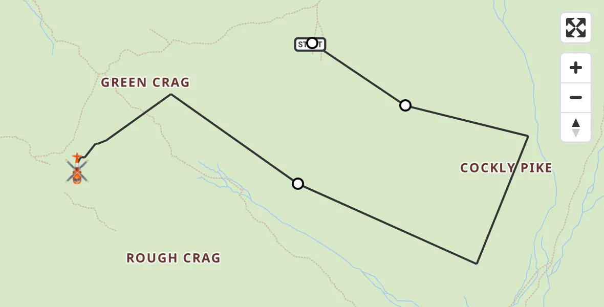 Flight route Coastguard Helicopter Eskdale - Wasdale, 25 August 2026, 15:58