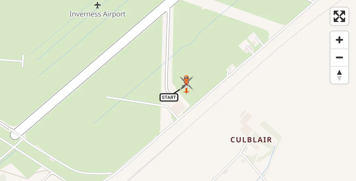 Flight route Coastguard Helicopter Inverness Airport - Inverness Airport, 25 August 2026, 18:11