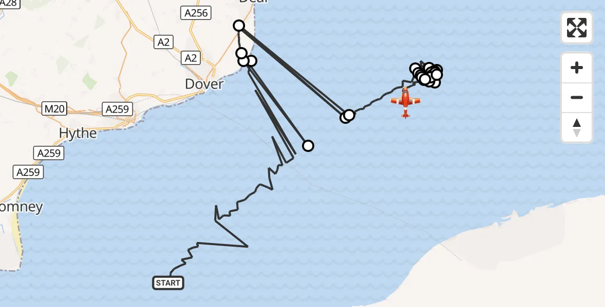 Flight route Coastguard Drone English Channel - North Sea, 26 August 2026, 06:34