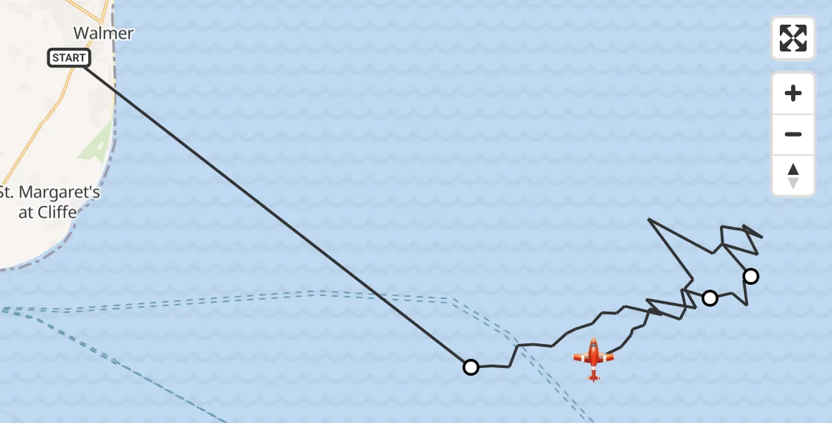 Flight route Coastguard Drone Dover - North Sea, 26 August 2026, 08:08