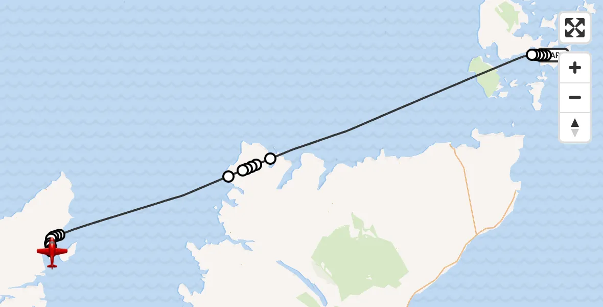 Flight route Air Ambulance Aircraft Tankerness - Stornoway Airport, 26 August 2026, 09:33