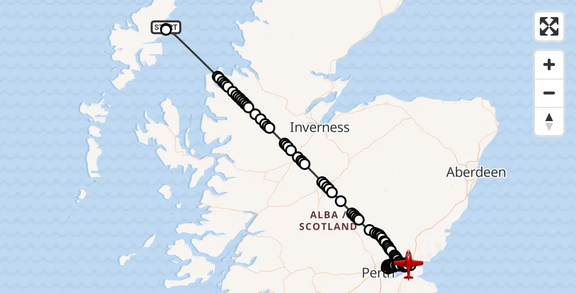 Flight route Air Ambulance Aircraft Stornoway Airport - Dundee Airport, 26 August 2026, 12:59