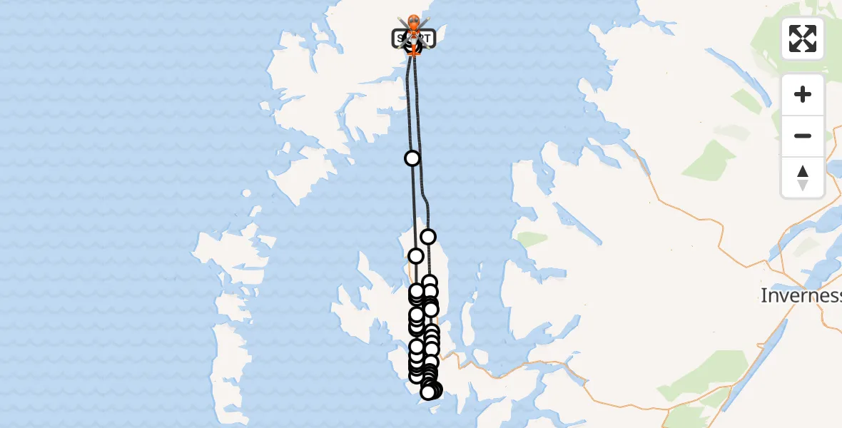 Flight route Coastguard Helicopter Stornoway Airport - Stornoway Airport, 26 August 2026, 13:39
