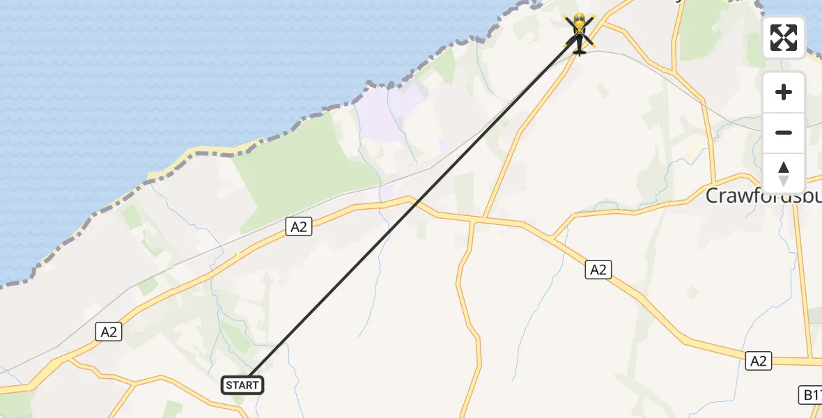 Flight route Police Helicopter Holywood - Helen's Bay, 26 August 2026, 18:13