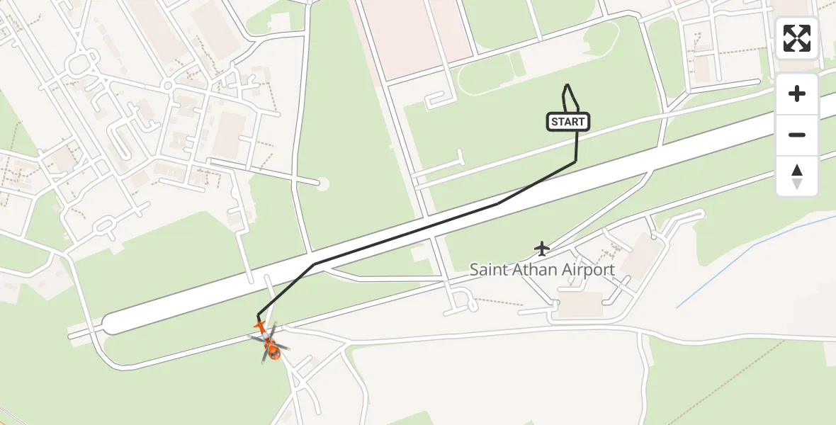 Flight route Coastguard Helicopter MOD St Athan - MOD St Athan, 26 August 2026, 21:31