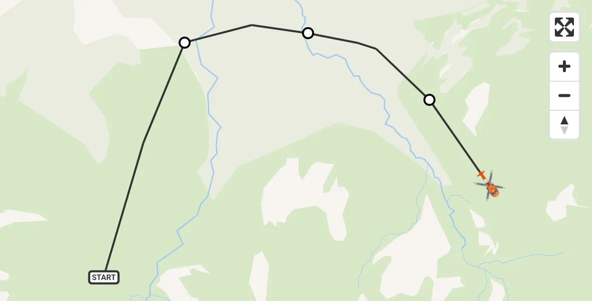 Flight route Coastguard Helicopter Gleann Einich - Rothiemurchus Lodge, 26 August 2026, 21:40