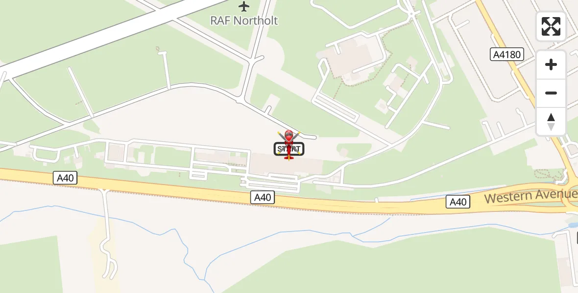 Flight route Air Ambulance Helicopter RAF Northolt - RAF Northolt, 27 August 2026, 06:50