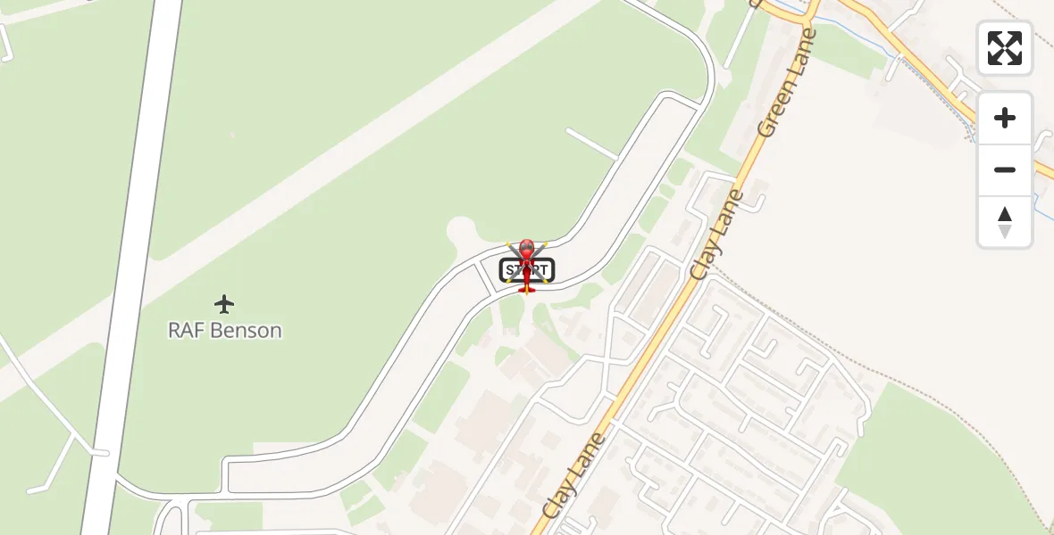 Flight route Air Ambulance Helicopter RAF Benson - RAF Benson, 27 August 2026, 06:55