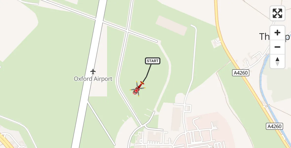 Flight route Air Ambulance Helicopter London Oxford Airport - London Oxford Airport, 27 August 2026, 08:15