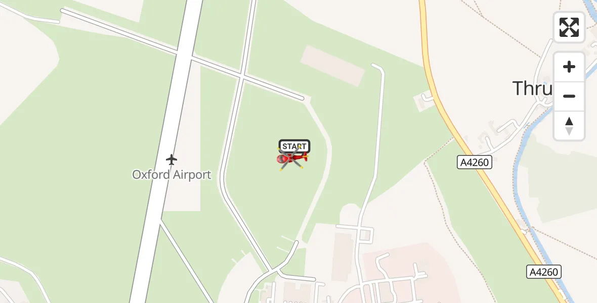 Flight route Air Ambulance Helicopter London Oxford Airport - London Oxford Airport, 27 August 2026, 14:01