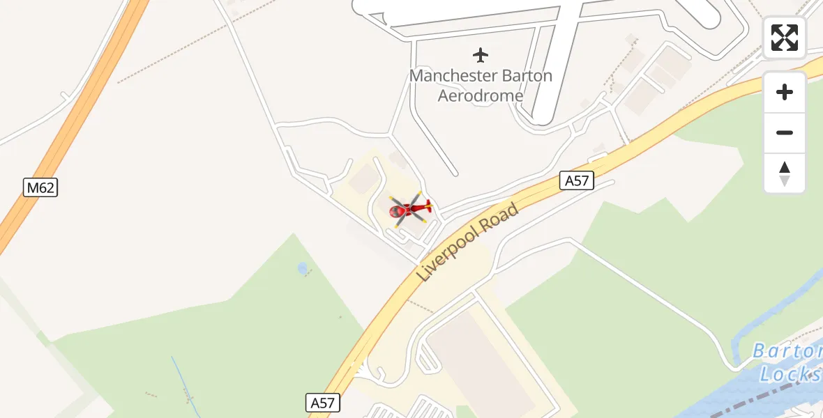 Flight route Air Ambulance Helicopter Manchester Barton Aerodrome - Manchester Barton Aerodrome, 27 August 2026, 16:40