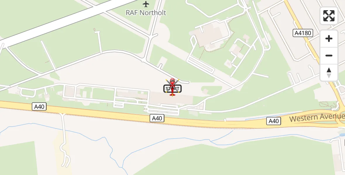 Flight route Air Ambulance Helicopter RAF Northolt - RAF Northolt, 27 August 2026, 20:42