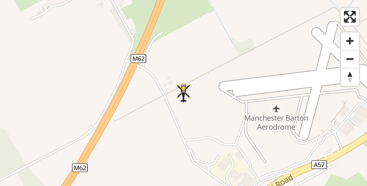 Flight route Police Helicopter Manchester Barton Aerodrome - Manchester Barton Aerodrome, 28 August 2026, 01:08