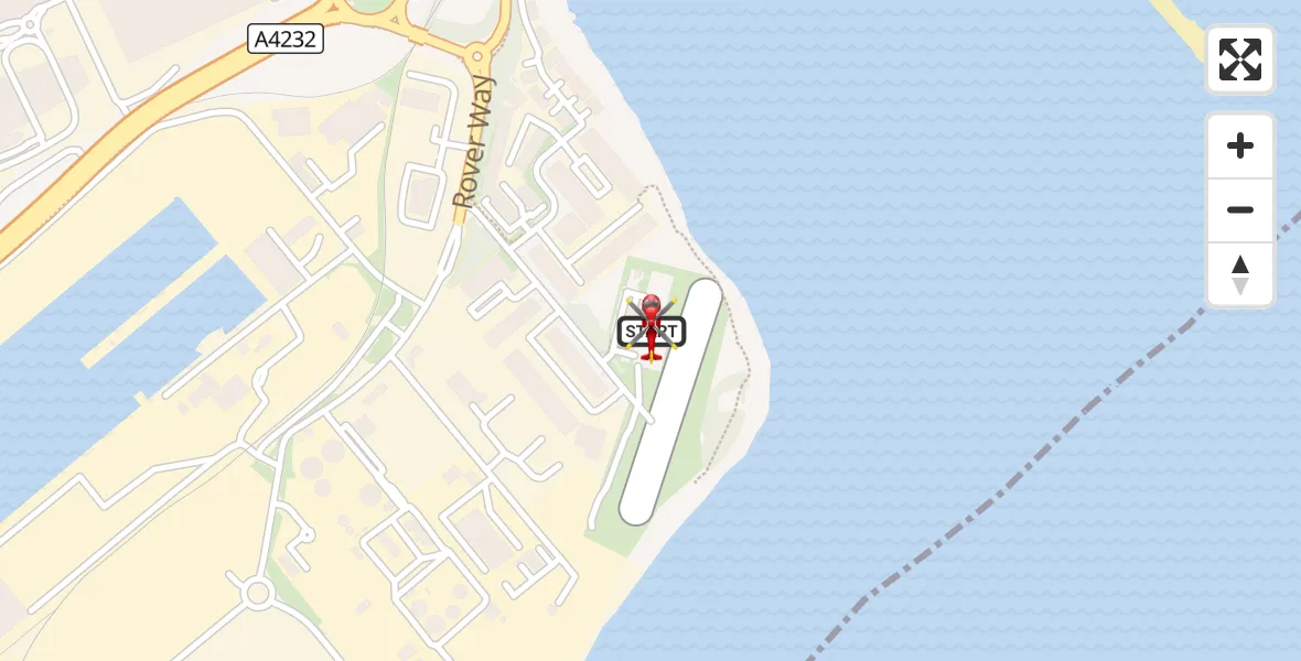 Flight route Air Ambulance Helicopter Cardiff Heliport - Cardiff Heliport, 28 August 2026, 07:00