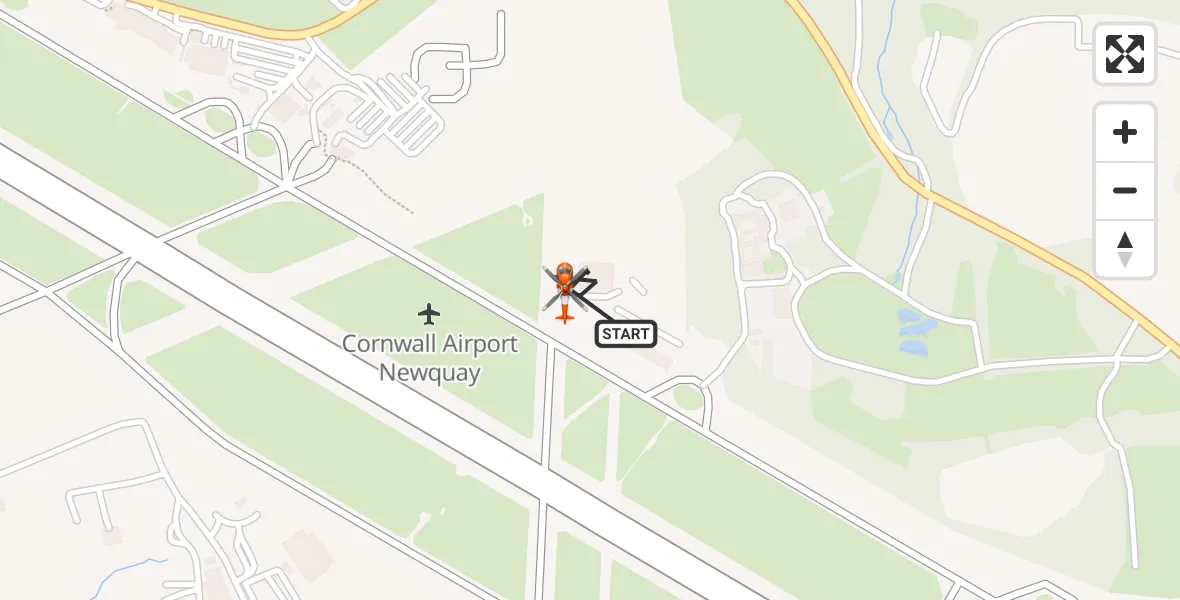 Flight route Coastguard Helicopter Cornwall Airport Newquay - Cornwall Airport Newquay, 28 August 2026, 07:21