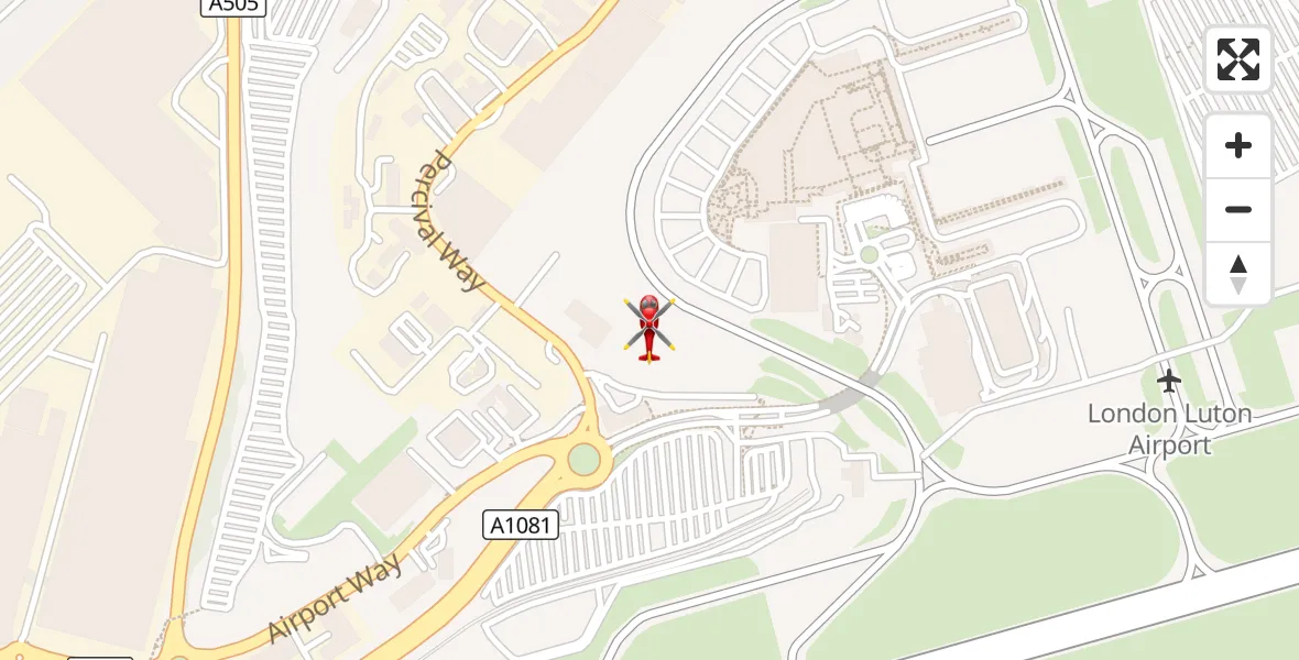 Flight route Air Ambulance Helicopter London Luton Airport - London Luton Airport, 28 August 2026, 14:50