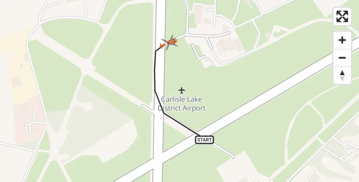 Flight route Coastguard Helicopter Carlisle Lake District Airport - Carlisle Lake District Airport, 28 August 2026, 15:44