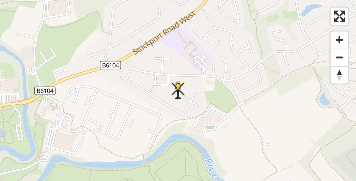 Flight route Police Helicopter Stockport - Stockport, 28 August 2026, 15:52