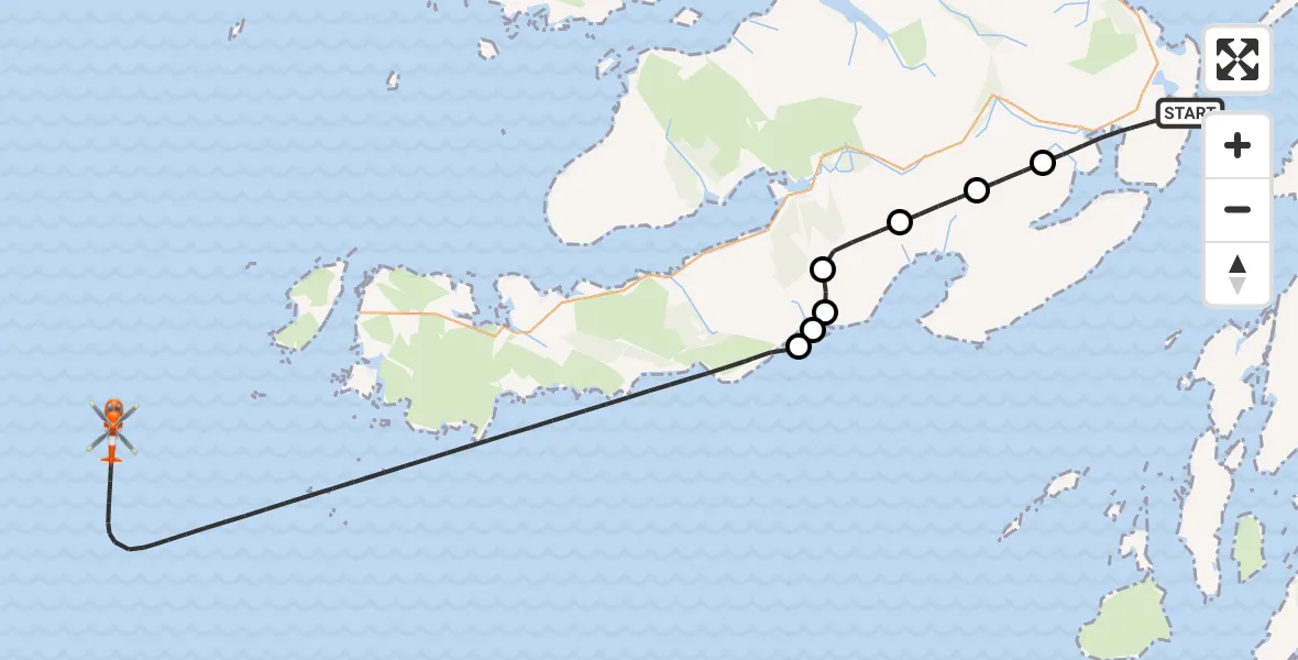 Flight route Coastguard Helicopter Inner Seas - Inner Seas, 28 August 2026, 19:39