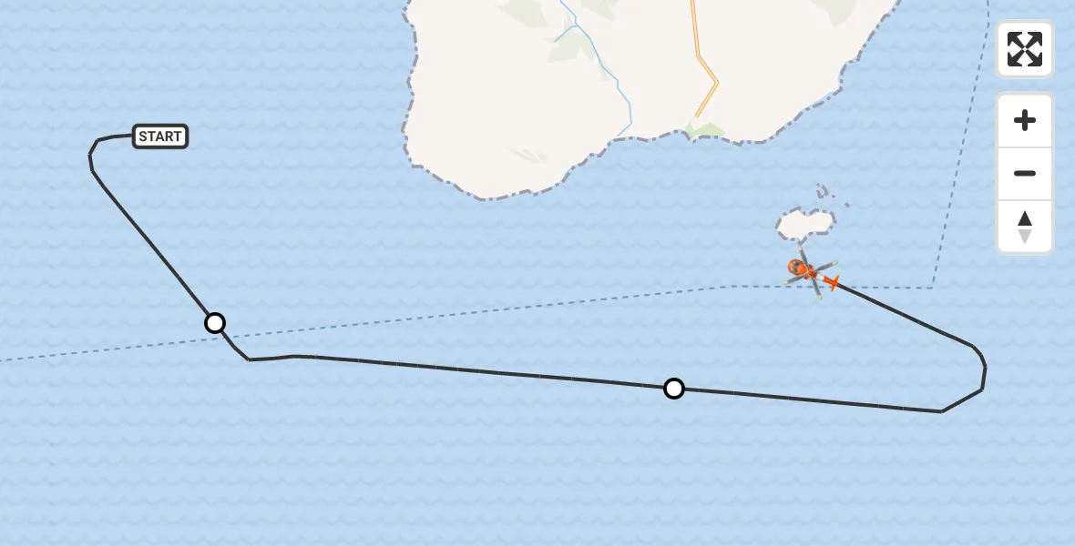 Flight route Coastguard Helicopter Inner Seas - Inner Seas, 28 August 2026, 20:56