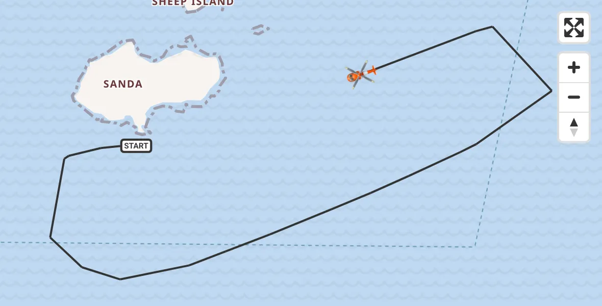 Flight route Coastguard Helicopter Inner Seas - Inner Seas, 28 August 2026, 21:22