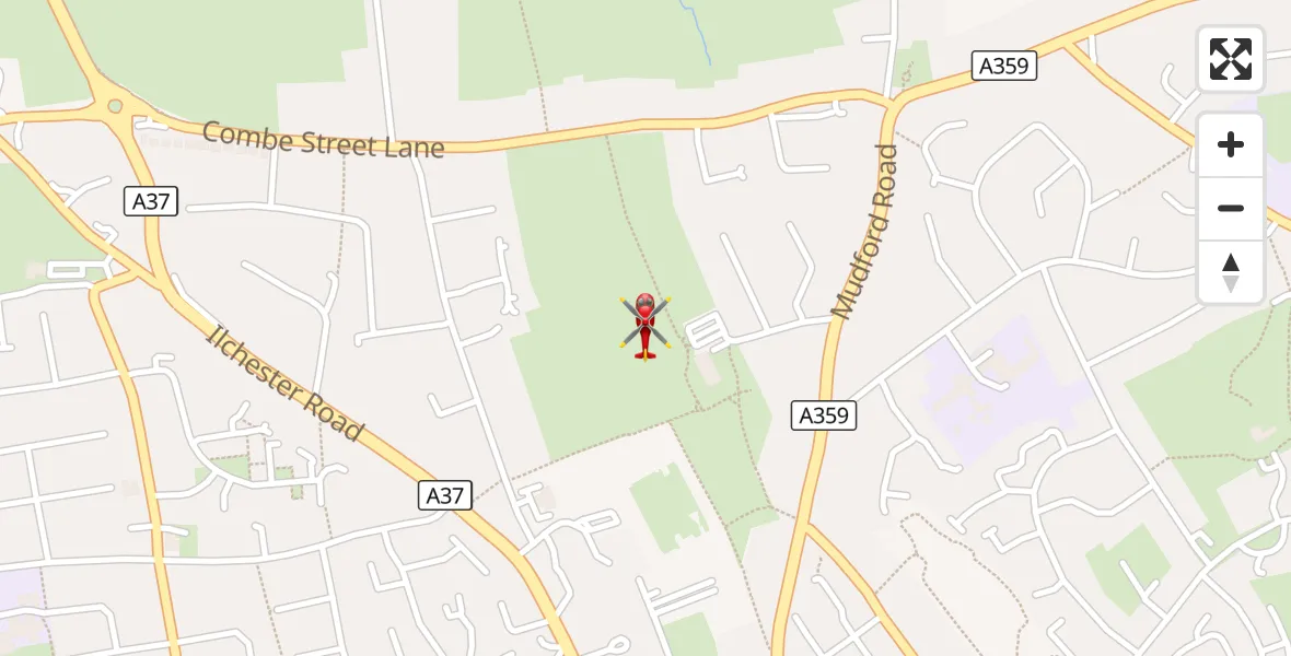 Flight route Air Ambulance Helicopter Yeovil - Yeovil, 29 August 2026, 22:36