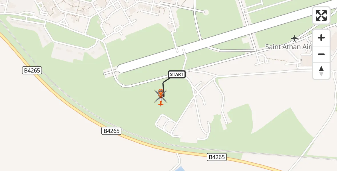 Flight route Coastguard Helicopter MOD St Athan - MOD St Athan, 30 August 2026, 07:19