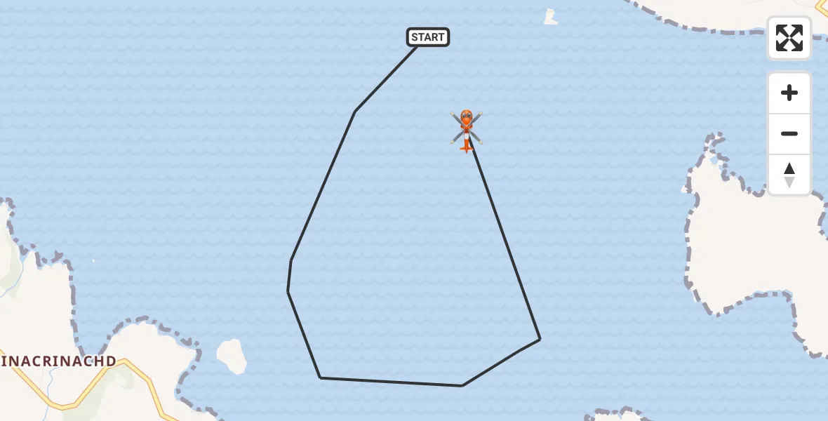 Flight route Coastguard Helicopter Inner Seas - Inner Seas, 30 August 2026, 14:35