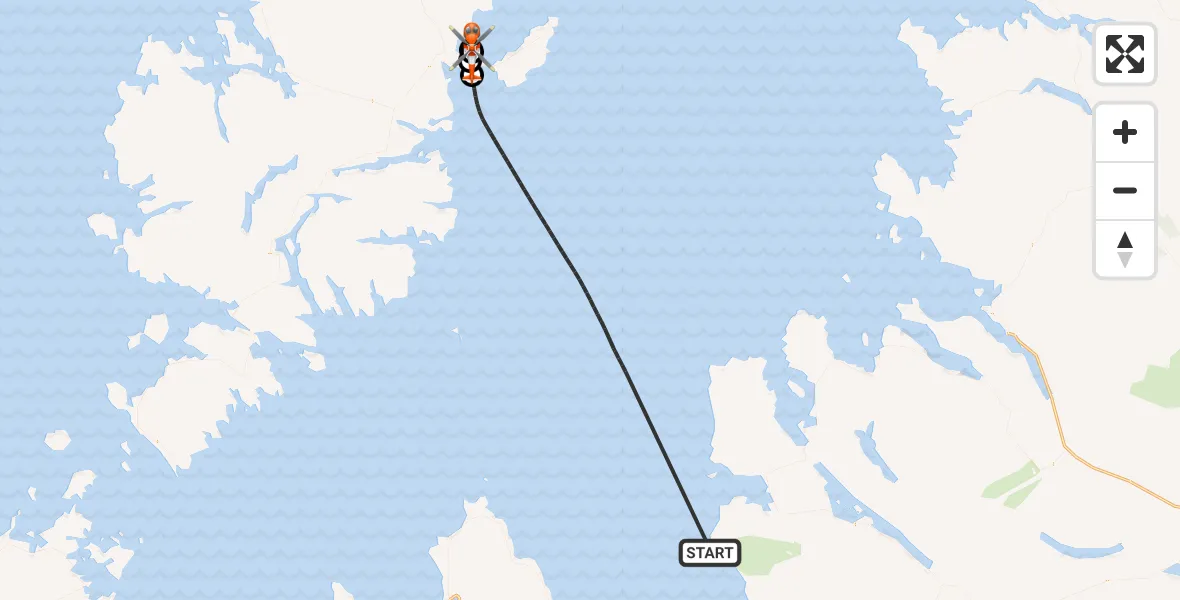 Flight route Coastguard Helicopter Inner Seas - Stornoway Airport, 30 August 2026, 15:03