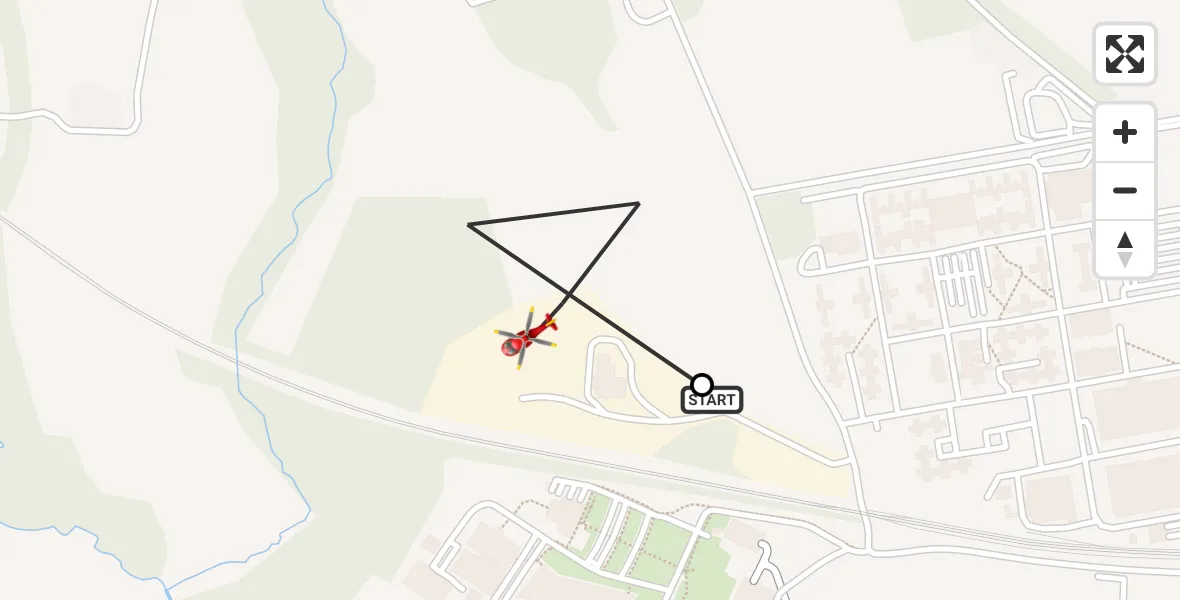 Flight route Air Ambulance Helicopter RAF Cosford - Shifnal, 30 August 2026, 15:34