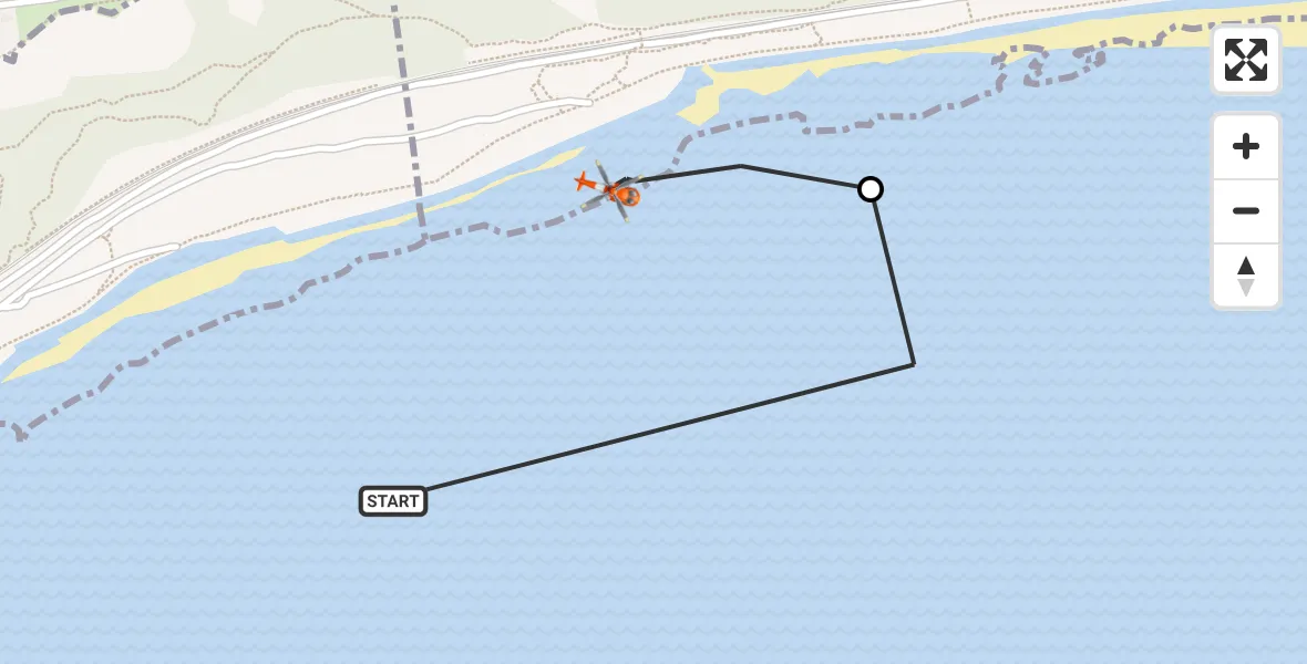 Flight route Coastguard Helicopter English Channel - Dover, 30 August 2026, 16:04