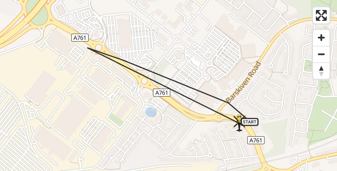 Flight route Police Helicopter Elderslie - Elderslie, 30 August 2026, 16:25