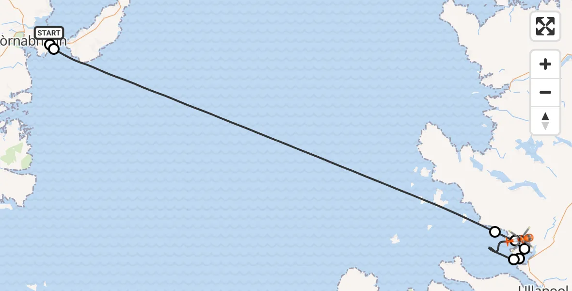 Flight route Coastguard Helicopter Stornoway Airport - Highland, 30 August 2026, 16:35