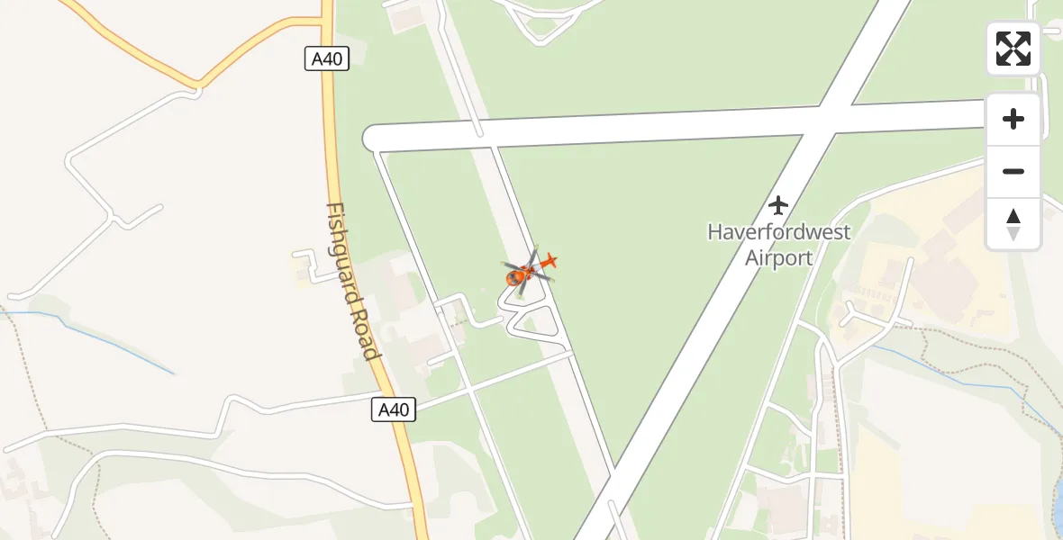 Flight route Coastguard Helicopter Haverfordwest Airport - Haverfordwest Airport, 30 August 2026, 17:08