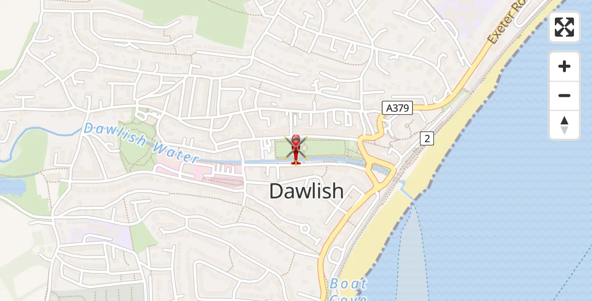 Flight route Air Ambulance Helicopter Dawlish - Dawlish, 30 August 2026, 18:07