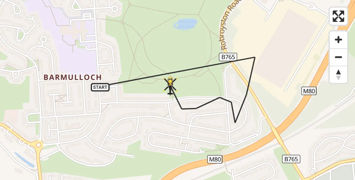 Flight route Police Helicopter Glasgow - Glasgow, 31 August 2026, 08:37