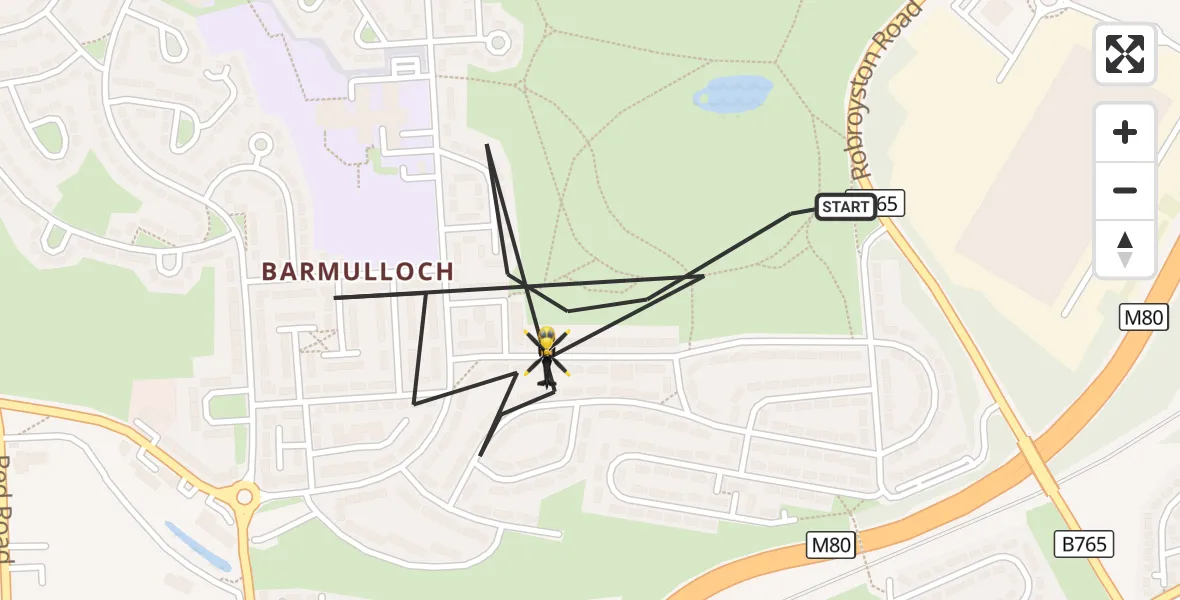 Flight route Police Helicopter Glasgow - Glasgow, 31 August 2026, 08:41