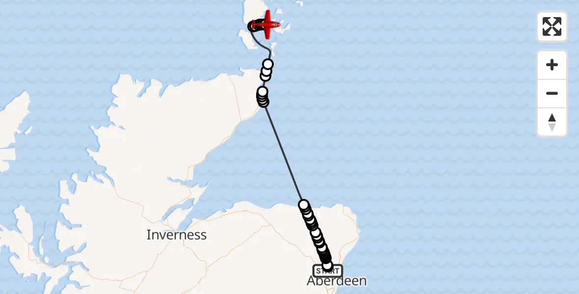Flight route Air Ambulance Aircraft Cothal - Greenigoe, 31 August 2026, 09:50