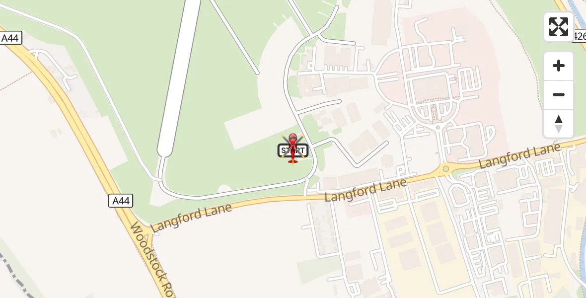 Flight route Air Ambulance Helicopter London Oxford Airport - London Oxford Airport, 31 August 2026, 09:53